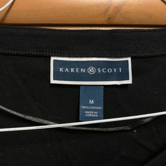 Karen Scott Medium Long Sleeve Black Dress - Picture 2 of 3